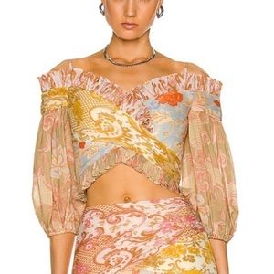 Zimmermann Postcard Pleated Blouse